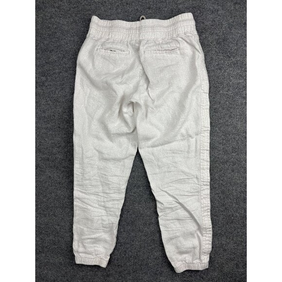Athleta Pants Womens 4 Beige Cabo Linen Jogger Elastic Waist Zip Pockets Casual - Picture 8 of 9
